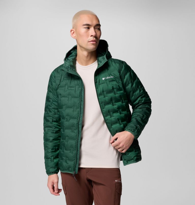 Men's Delta Ridge II Down Hooded Jacket, Color: Rain Forest, image 5