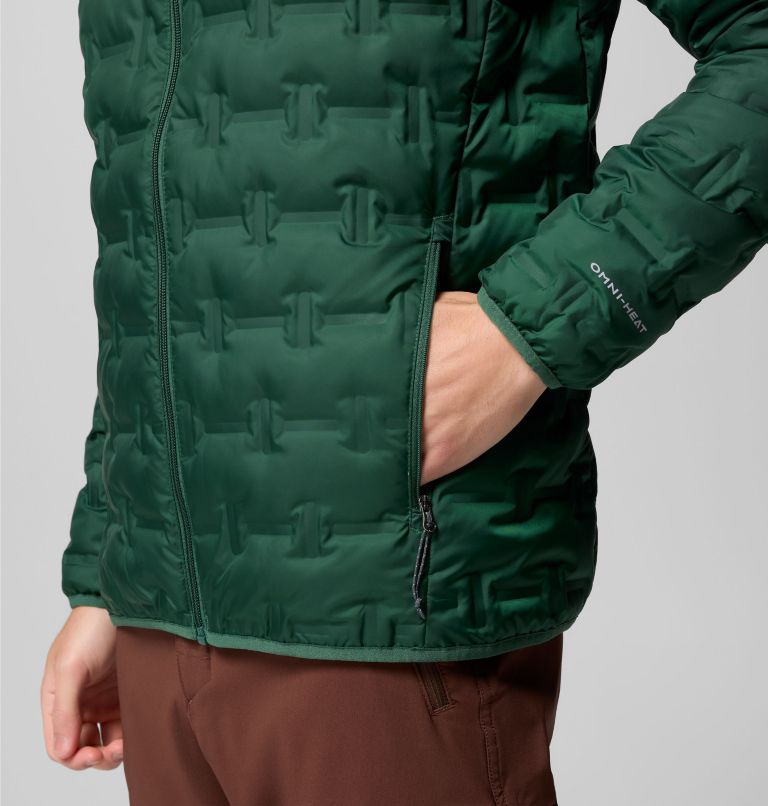 Men's Delta Ridge II Down Hooded Jacket, Color: Rain Forest, image 8