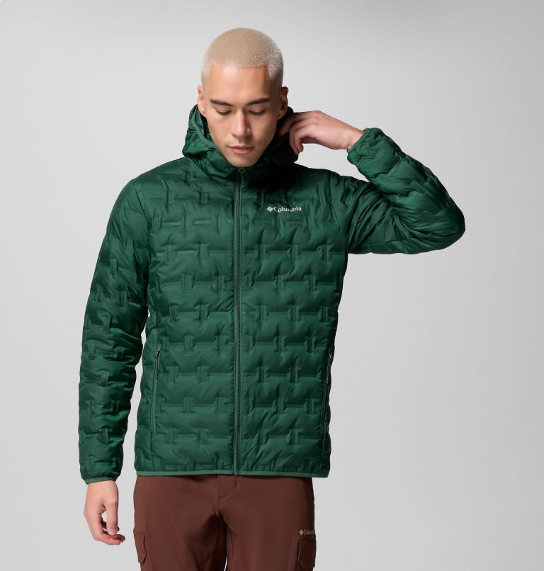 Men's Delta Ridge II Down Hooded Jacket, Color: Rain Forest, image 1