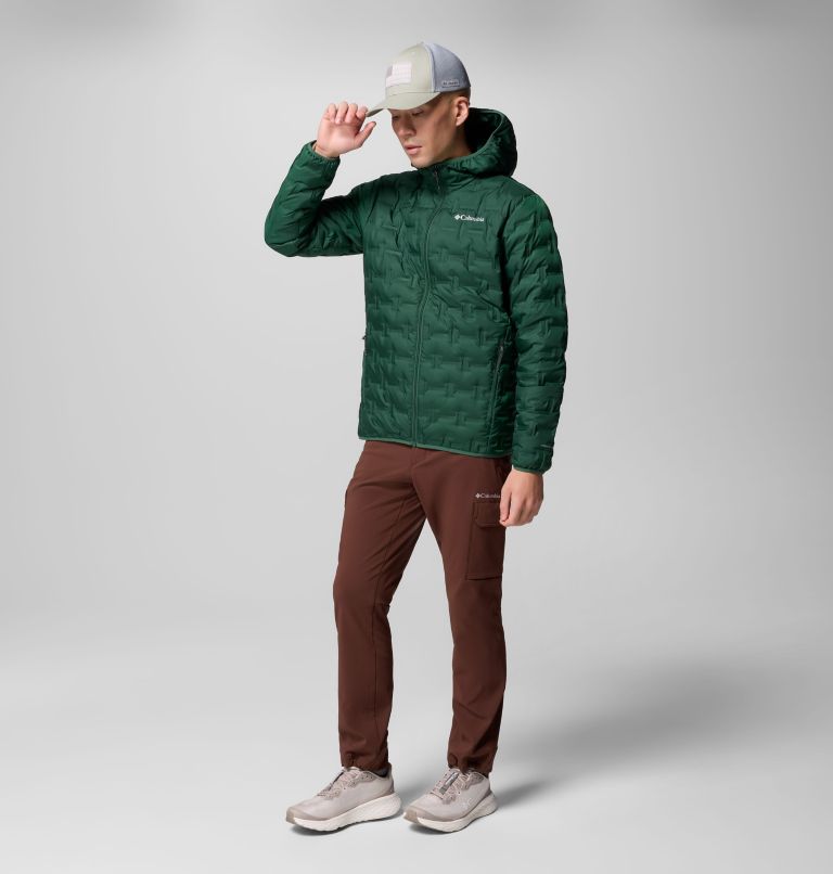 Men's Delta Ridge II Down Hooded Jacket, Color: Rain Forest, image 2