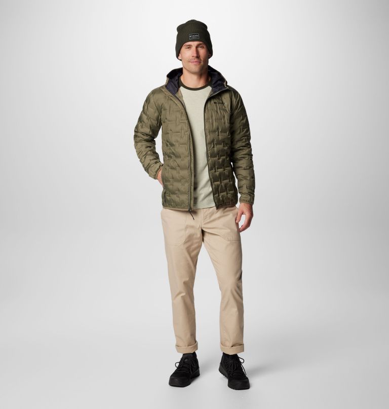 Men's Delta Ridge II Down Hooded Jacket, Color: Stone Green, image 3
