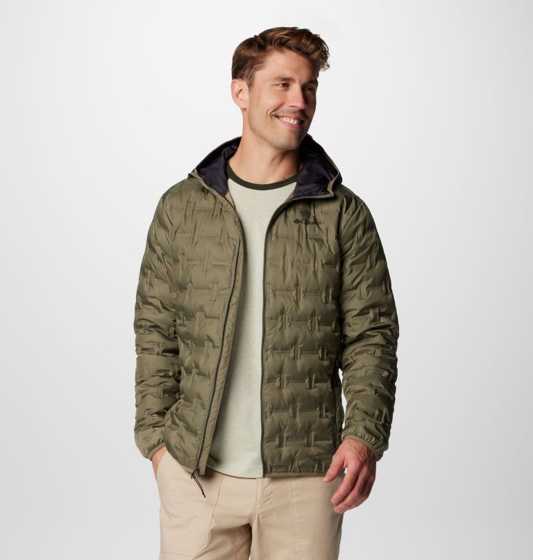 Men's Delta Ridge II Down Hooded Jacket, Color: Stone Green, image 7
