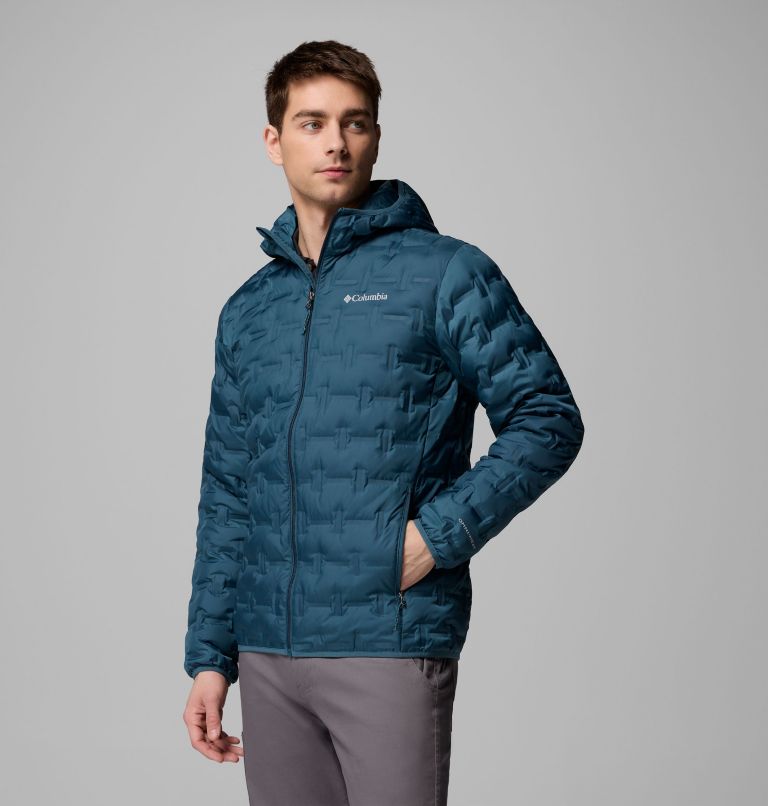 Men's Delta Ridge II Down Hooded Jacket, Color: Everblue, image 4