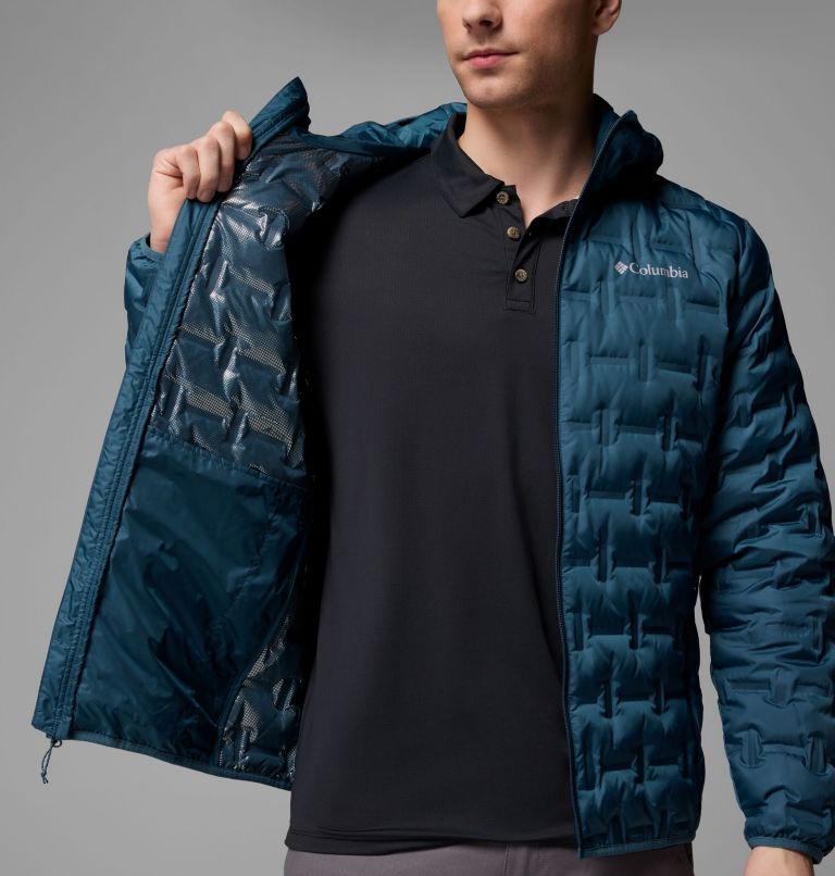 Men's Delta Ridge II Down Hooded Jacket, Color: Everblue, image 6