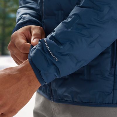 Close-up of binding on the cuff and hem to seal out weather.