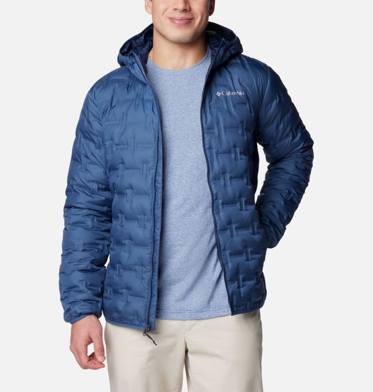 Men's Delta Ridge Down Hooded Jacket, Color: Dark Mountain, image 7