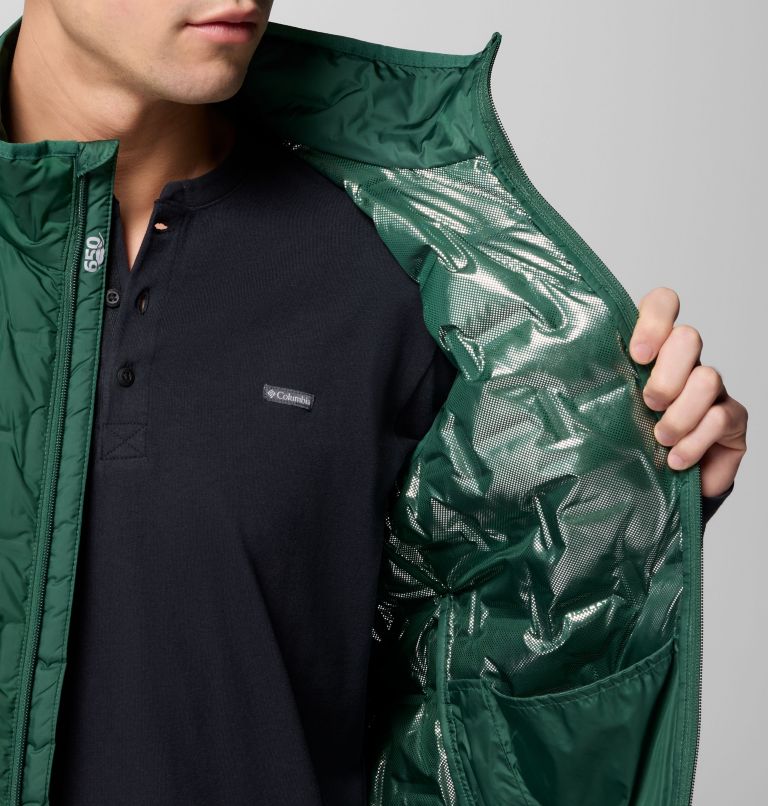 Men's Delta Ridge II Down Vest, Color: Rain Forest, image 6