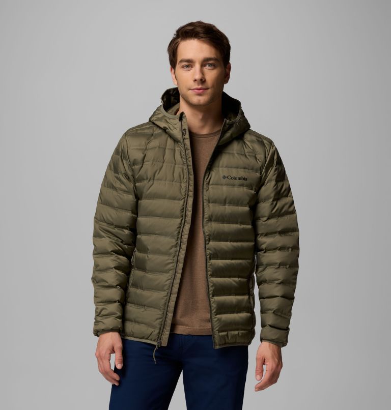 Men's Lake 22 II Down Hooded Jacket, Color: Stone Green, image 5