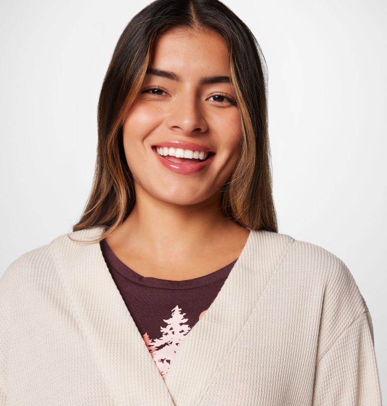 Women's Holly Hideaway Waffle Cardigan, Color: Dark Stone, image 5