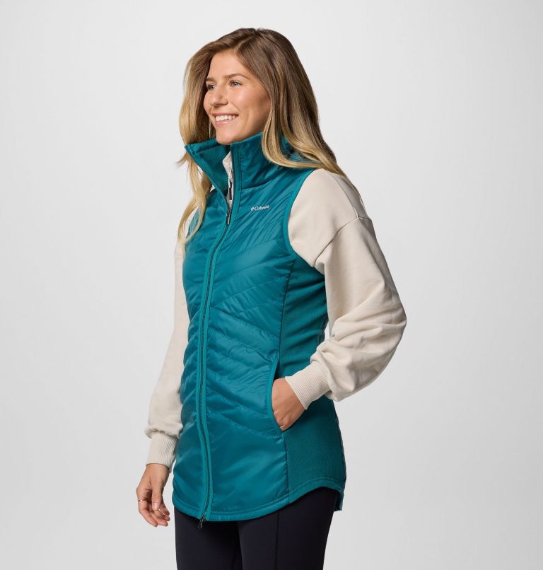 Women's Mix It Around Long Vest II, Color: River Blue, image 3