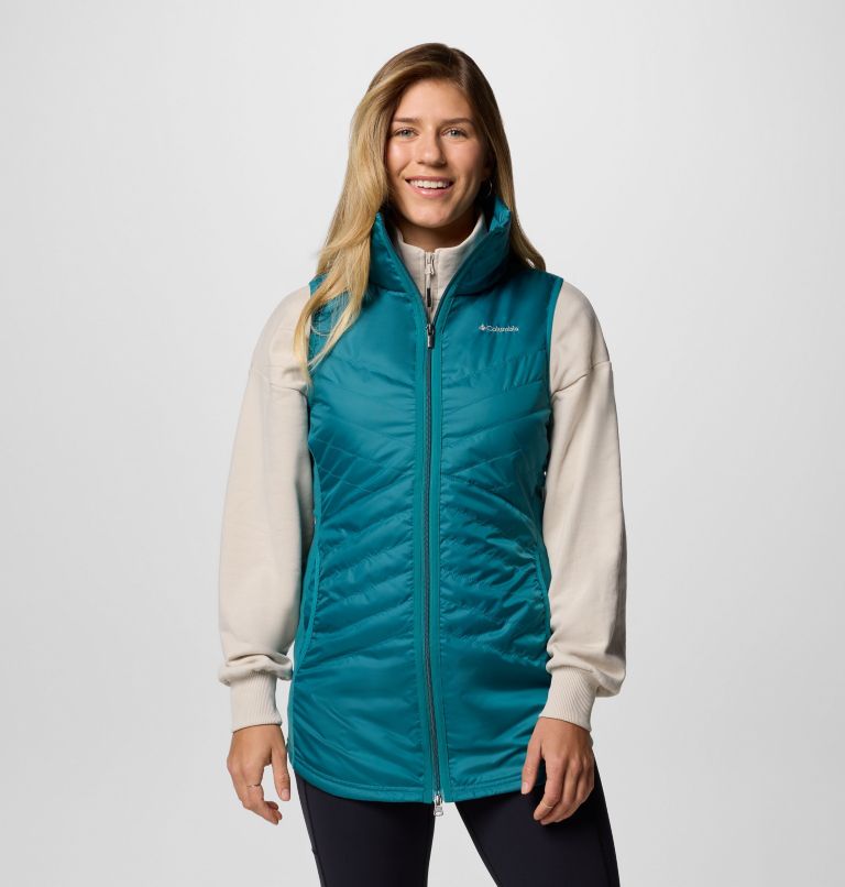 Women's Mix It Around Long Vest II, Color: River Blue, image 1