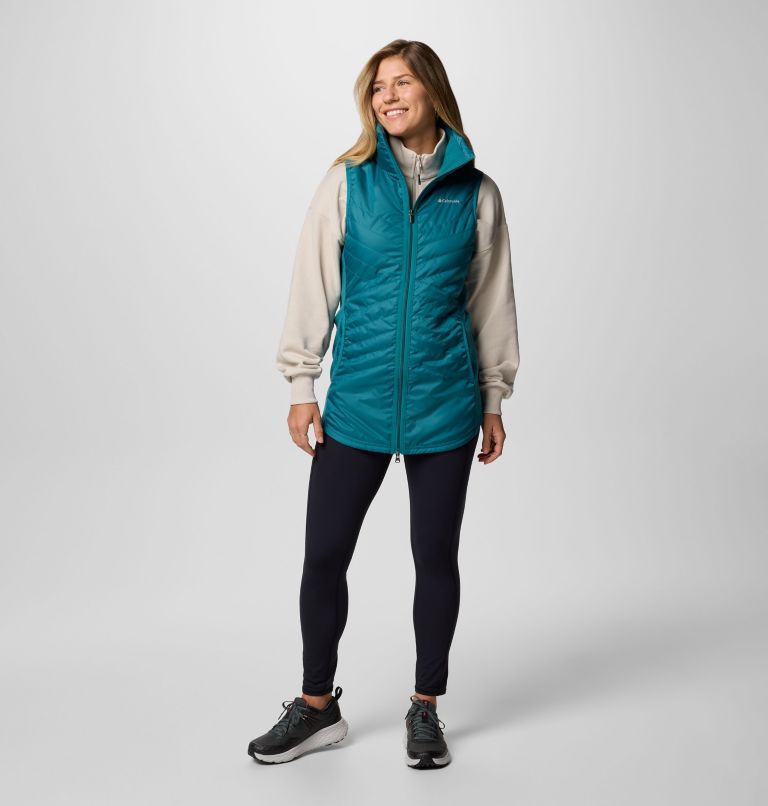 Women's Mix It Around Long Vest II, Color: River Blue, image 7