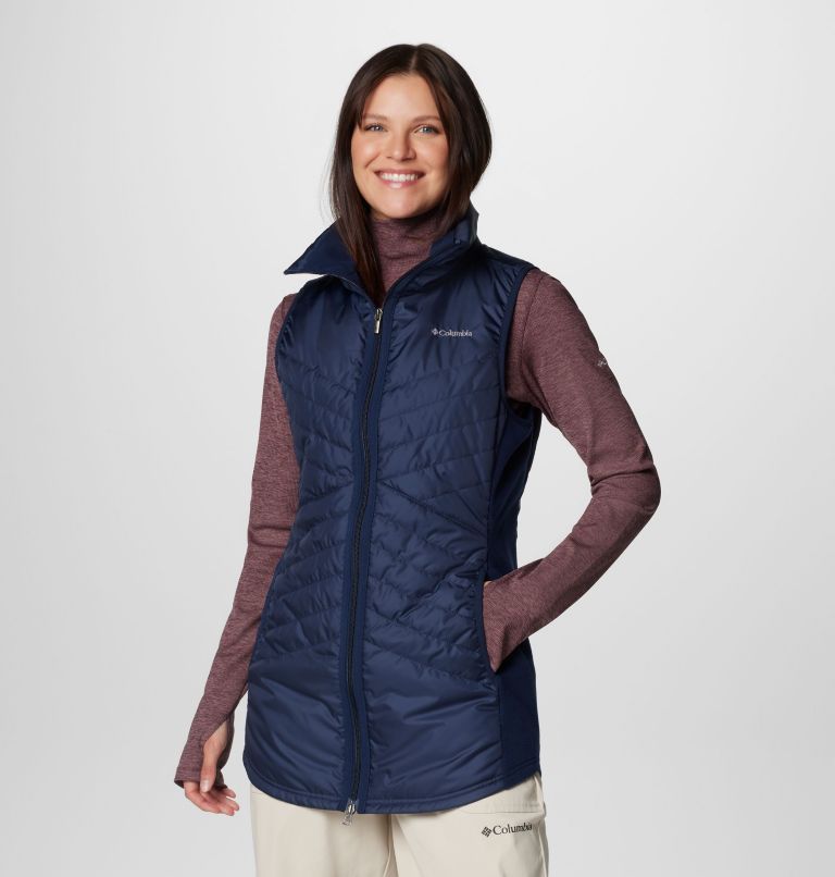 Women's Mix It Around Long Vest II, Color: Collegiate Navy, image 1