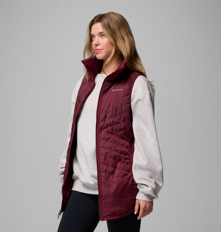 Women's Mix It Around Long Vest II, Color: Rich Wine, image 3