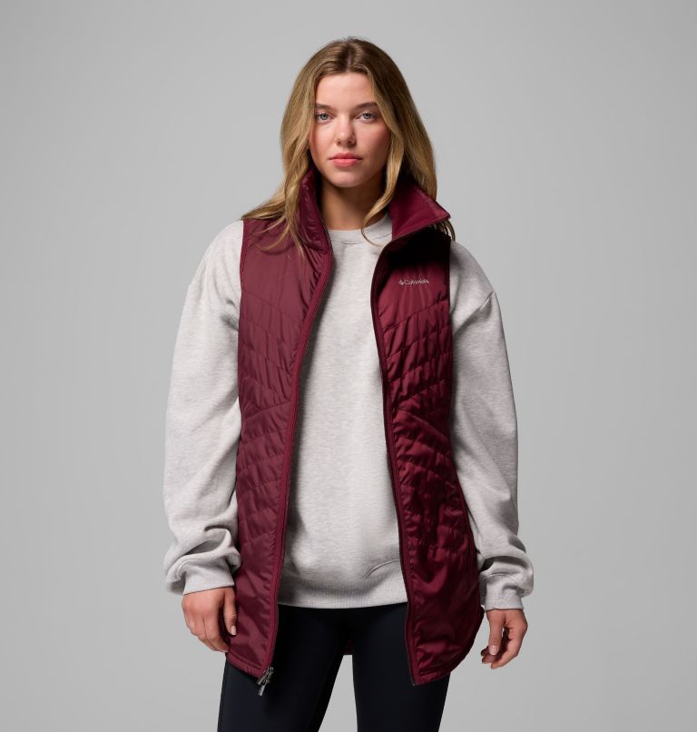 Women's Mix It Around Long Vest II, Color: Rich Wine, image 1