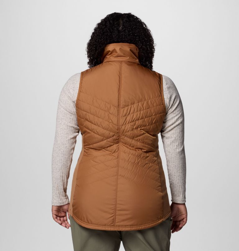 Women's Mix It Around Long Vest II - Plus Size, Color: Camel Brown, image 2