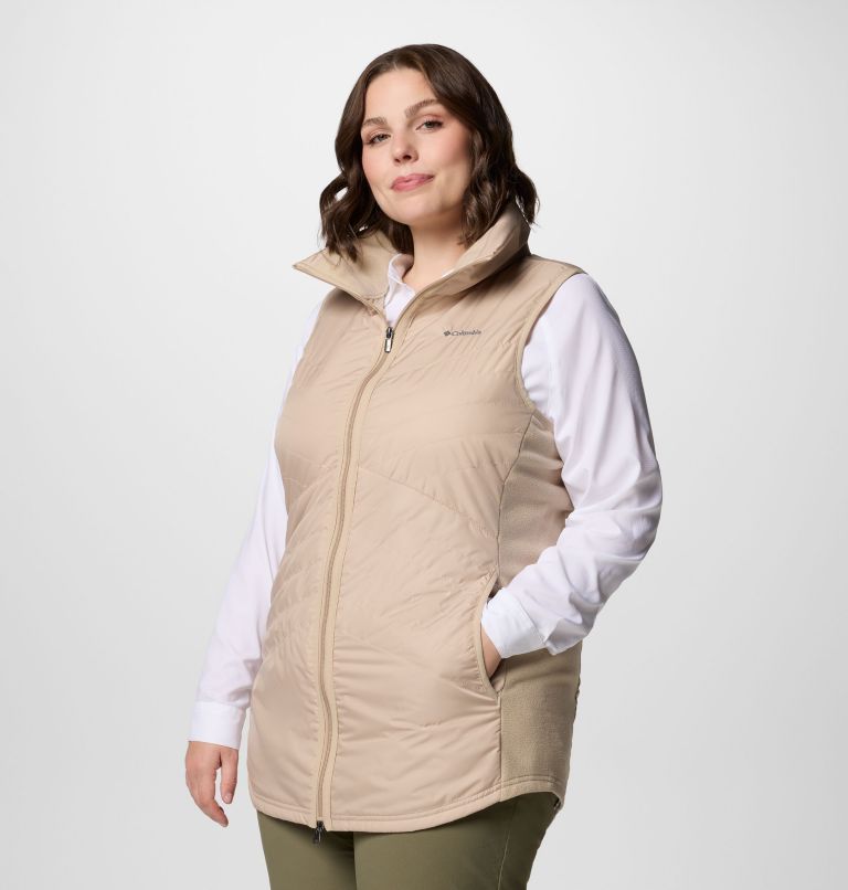 Women's Mix It Around Long Vest II - Plus Size, Color: Ancient Fossil, image 3