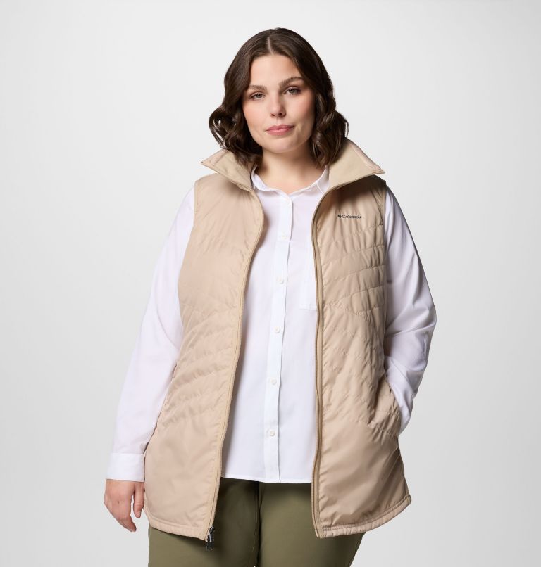 Women's Mix It Around Long Vest II - Plus Size, Color: Ancient Fossil, image 5