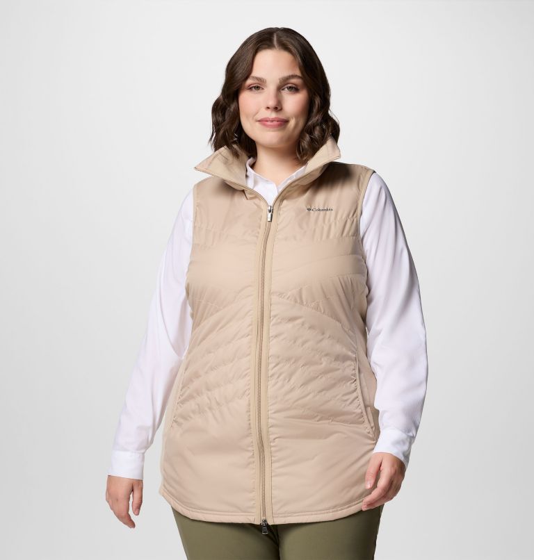 Women's Mix It Around Long Vest II - Plus Size, Color: Ancient Fossil, image 1