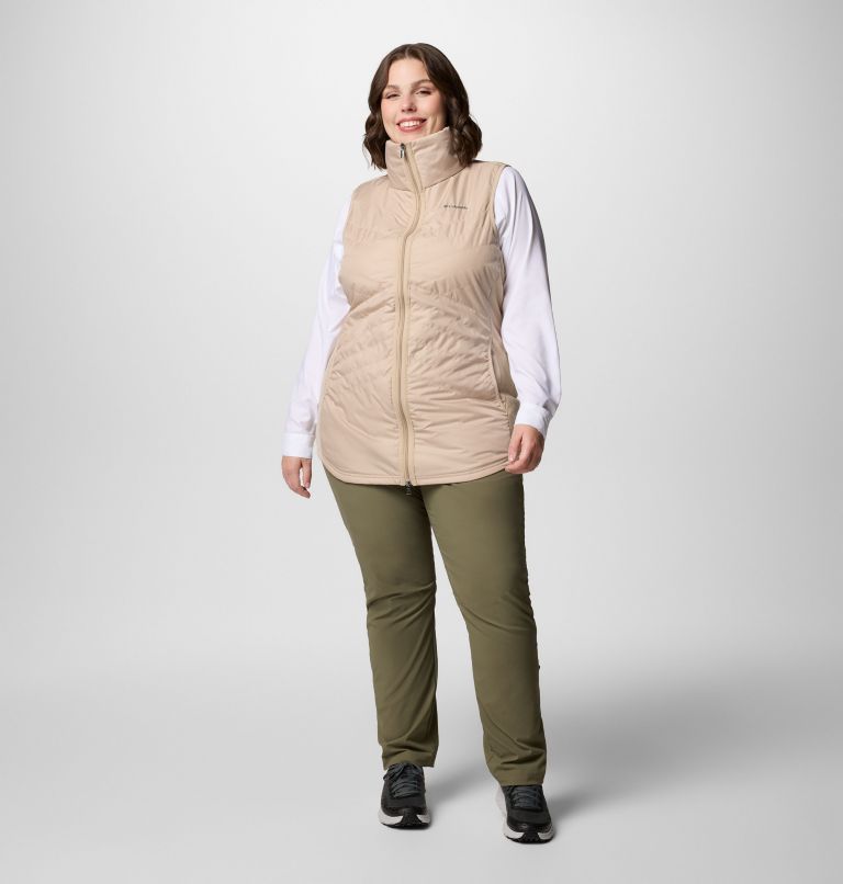 Women's Mix It Around Long Vest II - Plus Size, Color: Ancient Fossil, image 6