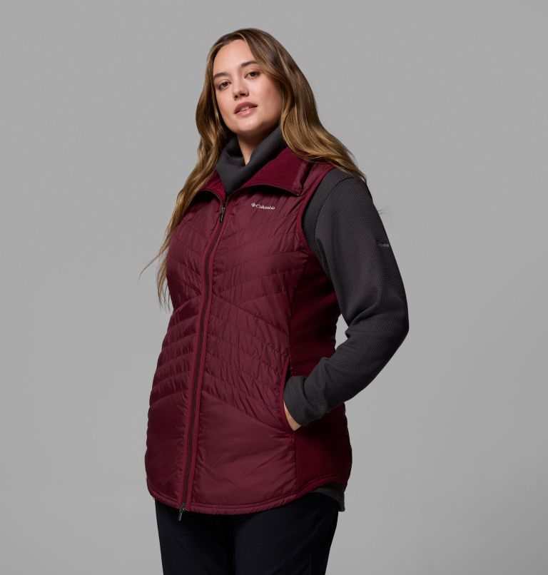 Women's Mix It Around Long Vest II - Plus Size, Color: Rich Wine, image 4