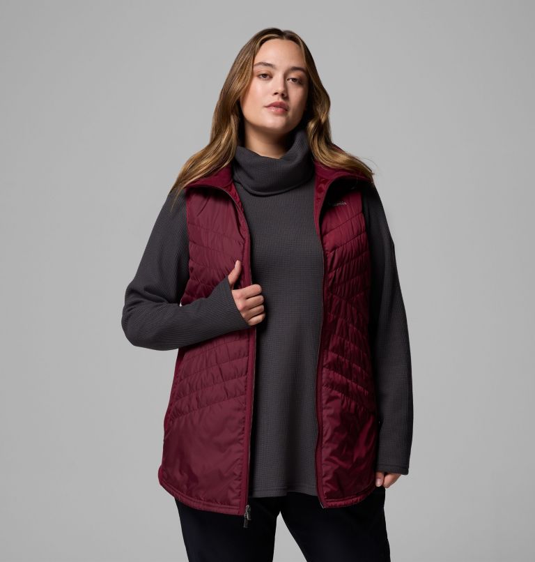 Women's Mix It Around Long Vest II - Plus Size, Color: Rich Wine, image 5