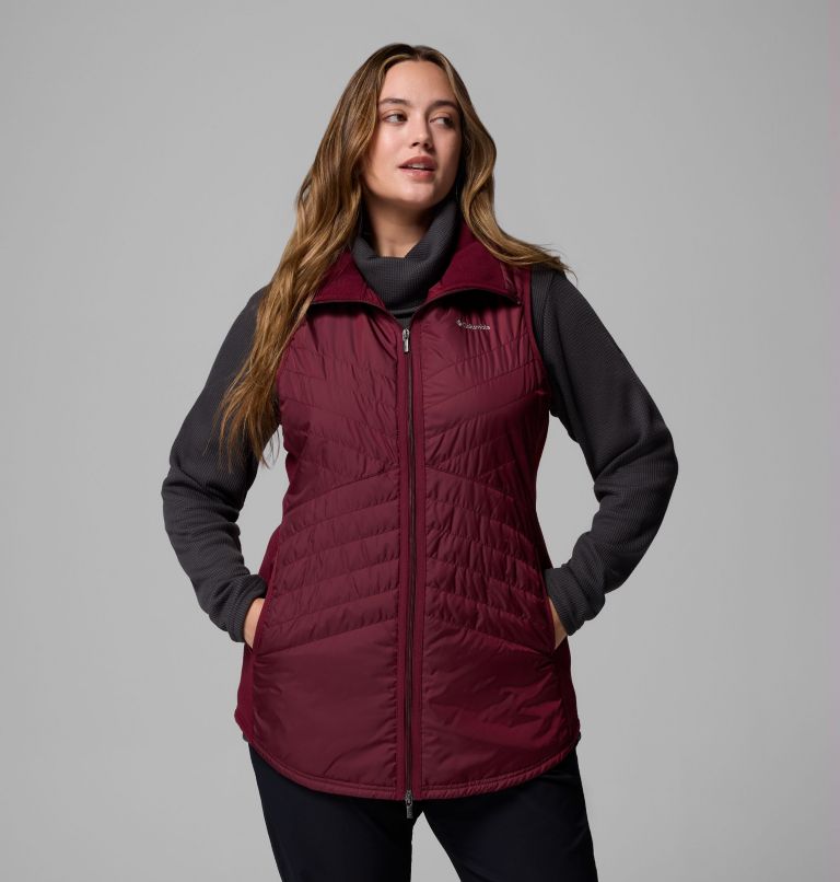 Women's Mix It Around Long Vest II - Plus Size, Color: Rich Wine, image 1