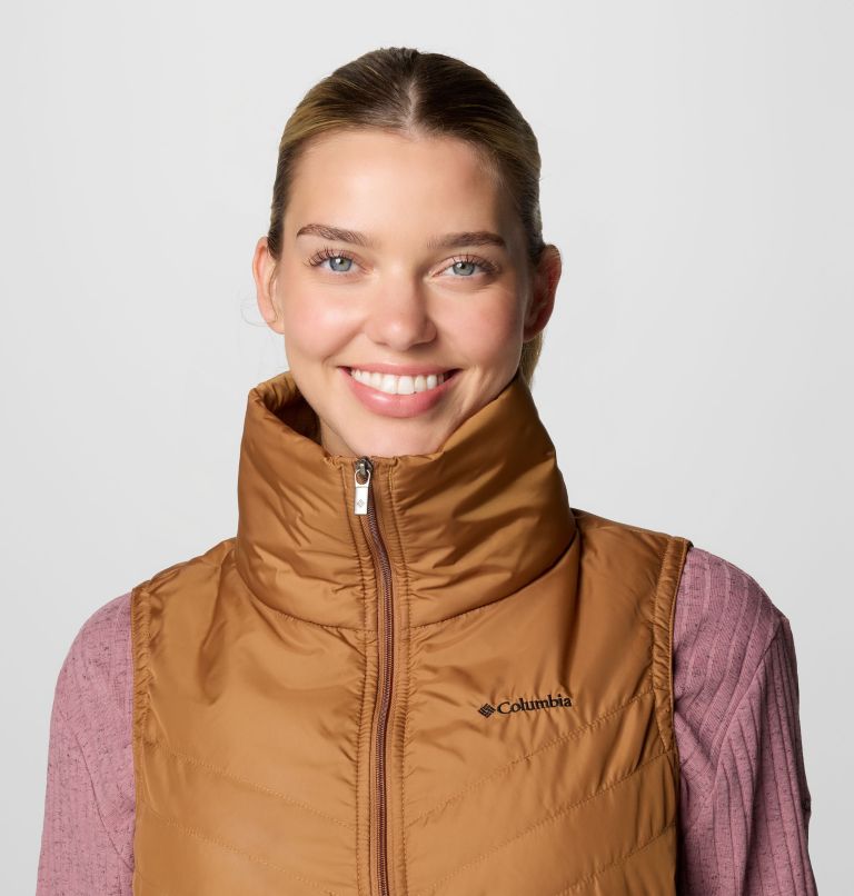 Women's Mix It Around Vest III, Color: Camel Brown, image 5