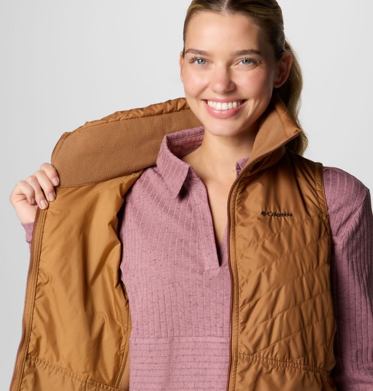 Women's Mix It Around Vest III, Color: Camel Brown, image 7
