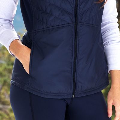 Model placing a hand into the hand pocket.
