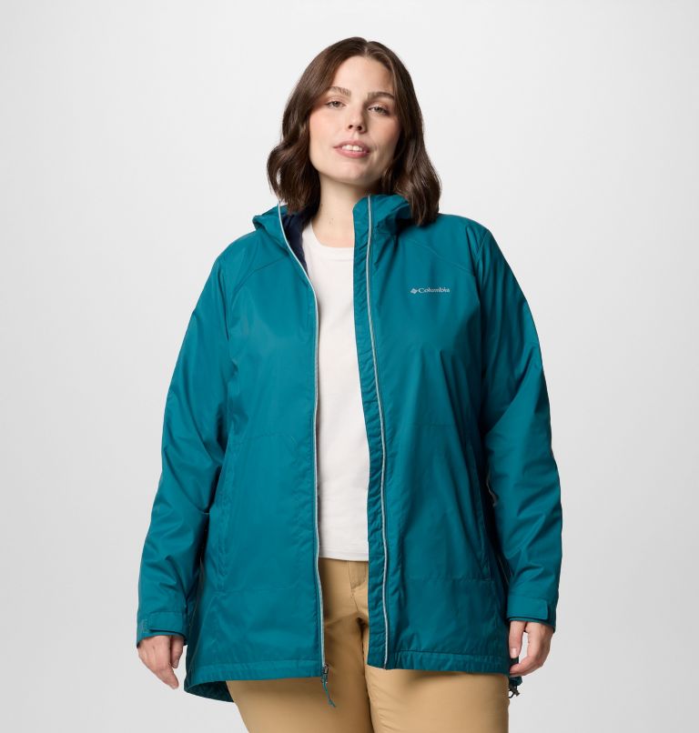 Women's Switchback II Lined Long Jacket - Plus Size, Color: River Blue, image 6
