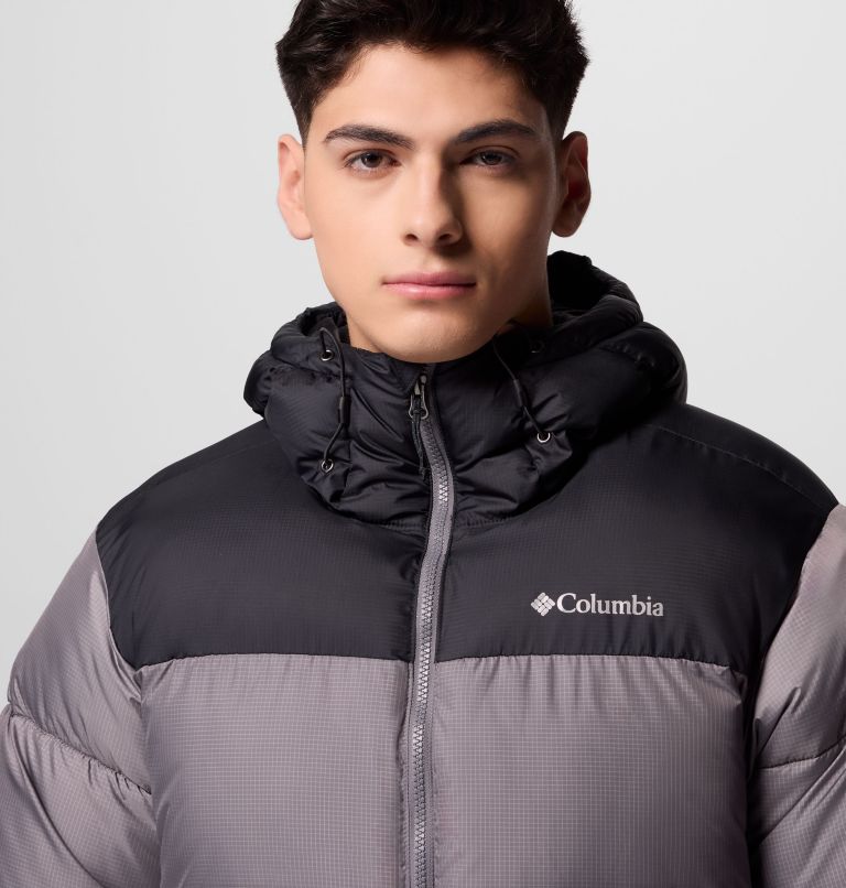 Men's Puffect II Hooded Puffer Jacket, Color: City Grey, Black, image 6