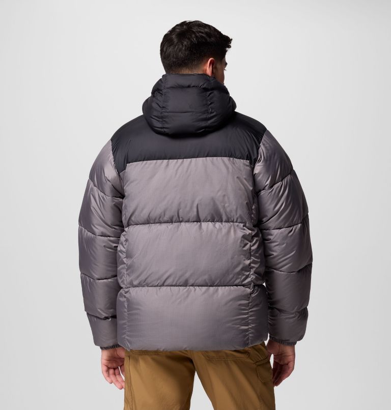 Men's Puffect II Hooded Puffer Jacket, Color: City Grey, Black, image 3