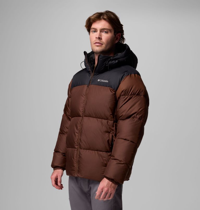 Men's Puffect II Hooded Puffer Jacket, Color: Tobacco, Black, image 4