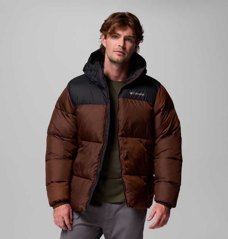 Men's Puffect II Hooded Puffer Jacket, Color: Tobacco, Black, image 5