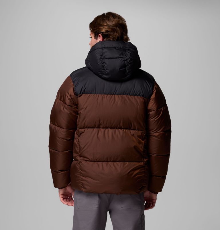 Men's Puffect II Hooded Puffer Jacket, Color: Tobacco, Black, image 3