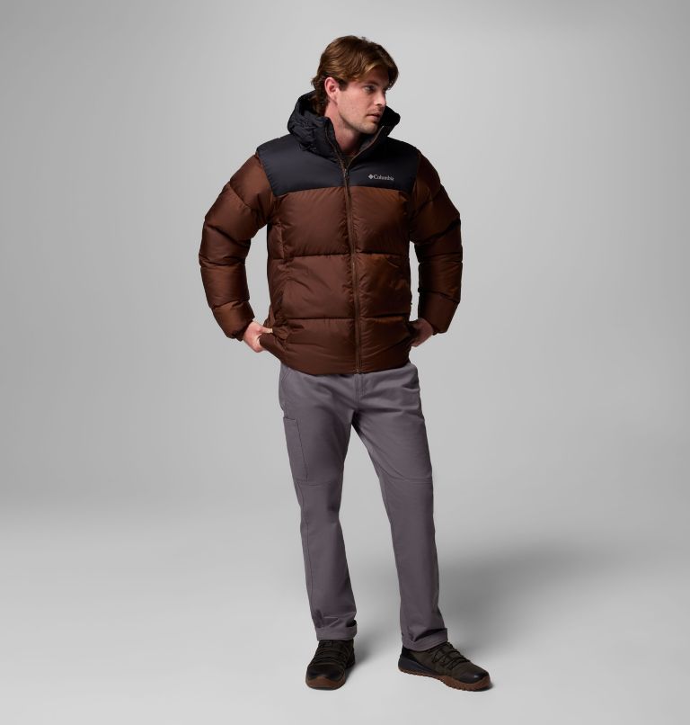 Men's Puffect II Hooded Puffer Jacket, Color: Tobacco, Black, image 2