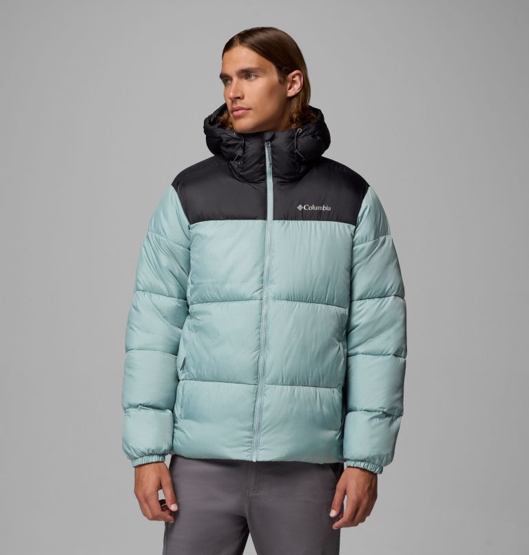 Men's Puffect II Hooded Puffer Jacket, Color: Crushed Blue, Shark, image 5