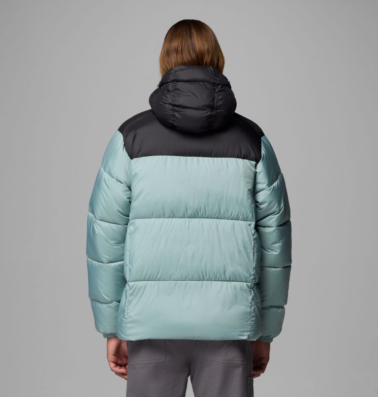 Men's Puffect II Hooded Puffer Jacket, Color: Crushed Blue, Shark, image 3