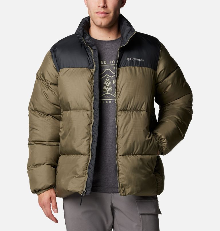 Men's Puffect III Puffer Jacket, Color: Stone Green, Black, image 6