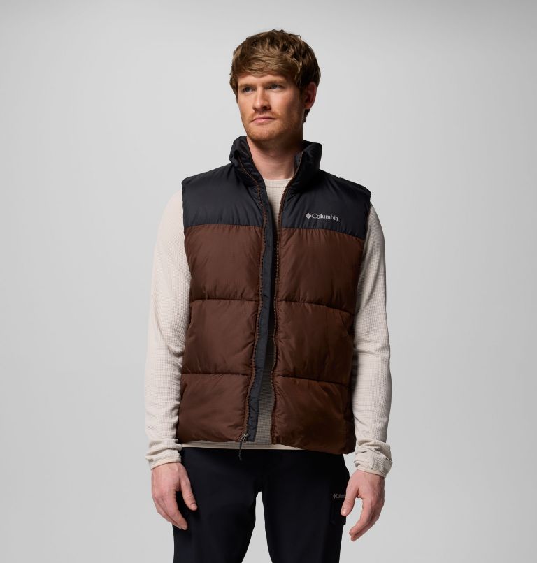 Men's Puffect III Puffer Vest, Color: Tobacco, Black, image 5