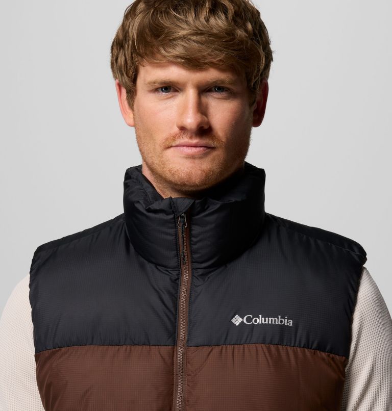 Men's Puffect III Puffer Vest, Color: Tobacco, Black, image 6