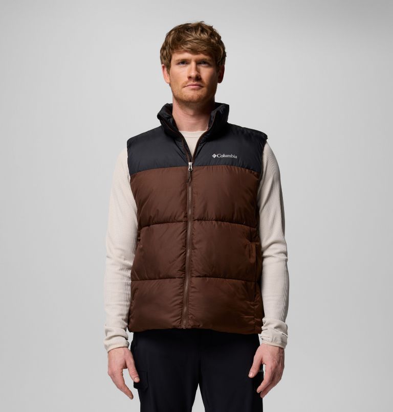 Men's Puffect III Puffer Vest, Color: Tobacco, Black, image 1