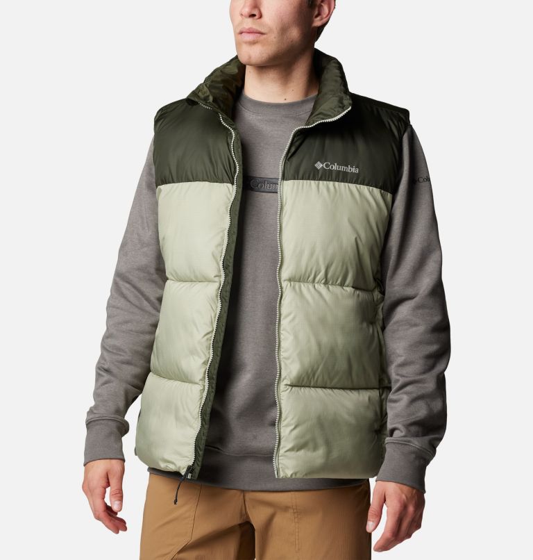Men's Puffect III Puffer Vest, Color: Safari, Greenscape, image 6