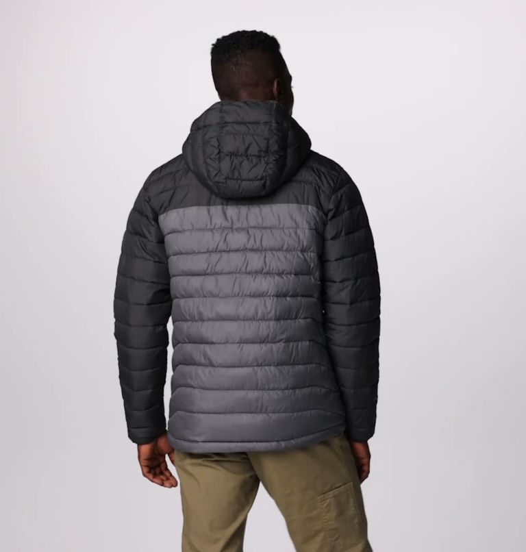 Men's Powder Lite II Hooded Jacket, Color: City Grey, Shark
