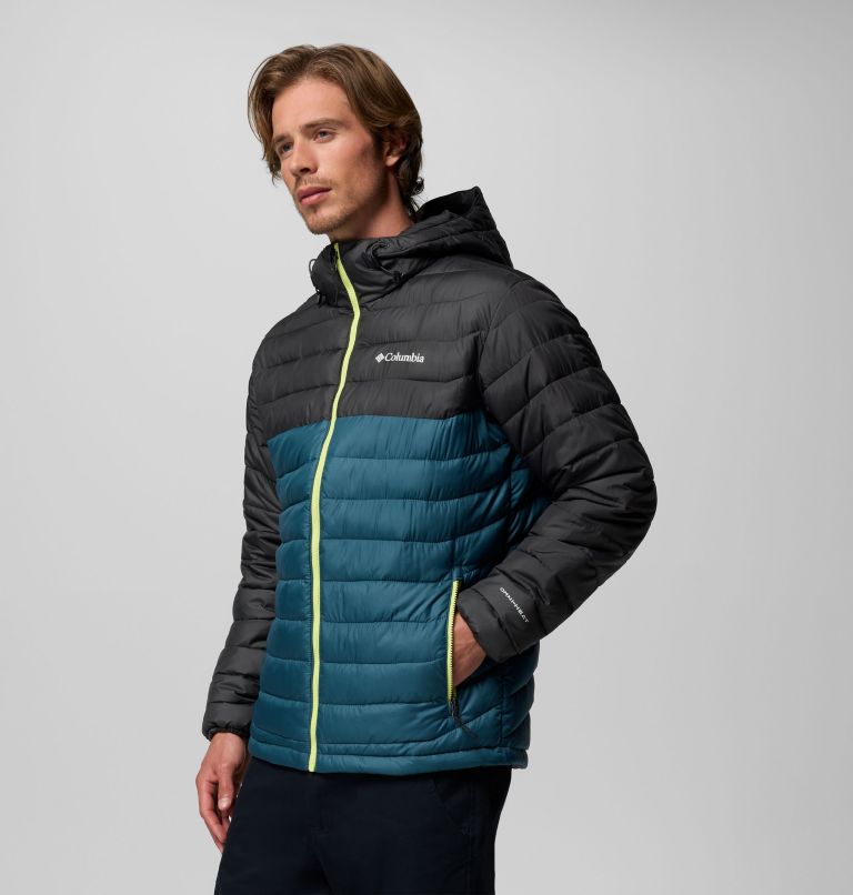 Men's Powder Lite II Hooded Jacket, Color: Everblue, Shark, image 4