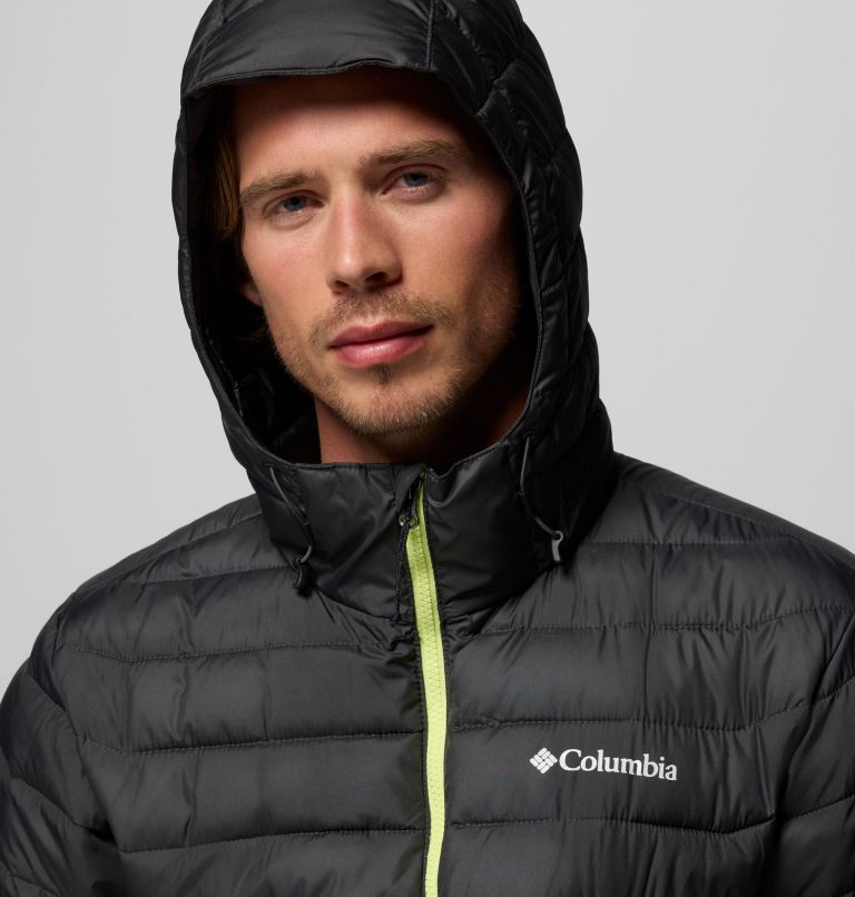 Men's Powder Lite II Hooded Jacket, Color: Everblue, Shark, image 7