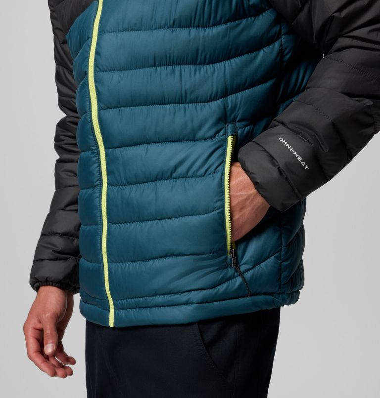 Men's Powder Lite II Hooded Jacket, Color: Everblue, Shark, image 8