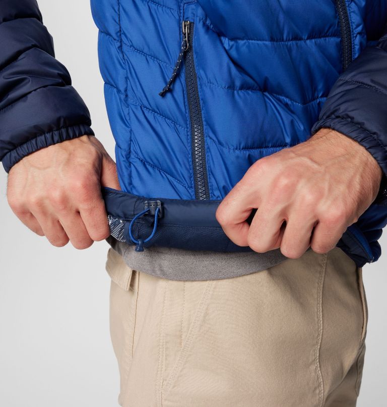 Men's Powder Lite II Hooded Jacket, Color: Mountain Blue, Collegiate Navy, image 11