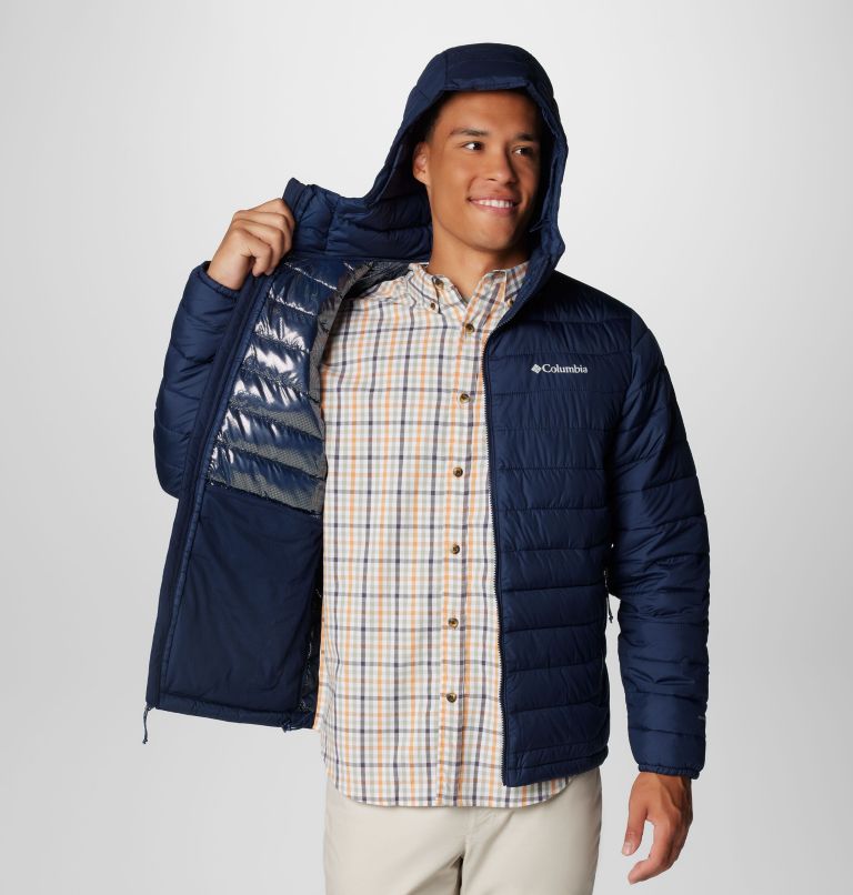 Men's Powder Lite II Hooded Jacket, Color: Collegiate Navy, image 6